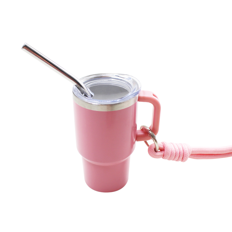 304 stainless steel outdoor water cup with handle, small plastic cup with hanging rope, 3oz coffee cup, mini capacity Item Picture