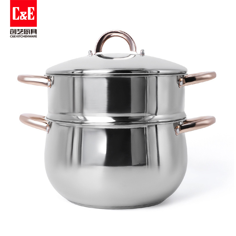 C&E Creative Kitchenware and Pot Set: Soup pot, hot pot, steamer, milk pot, uncoated frying and stir-frying pot, kitchen and household use details Picture