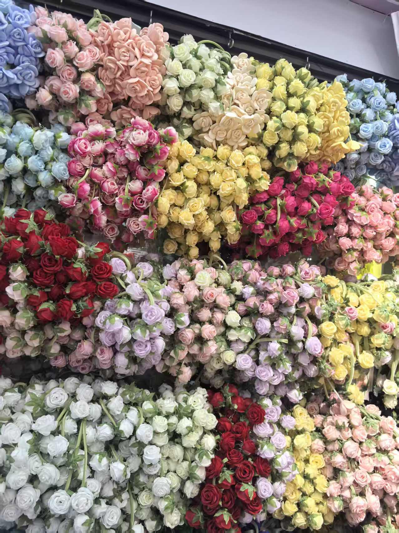 布艺双头玫瑰花