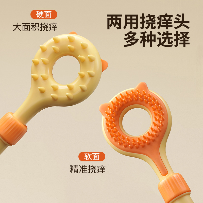 Cat massage interactive tickling, scratching, petting, long-handled retractable comb, brush, plush cat toy details Picture