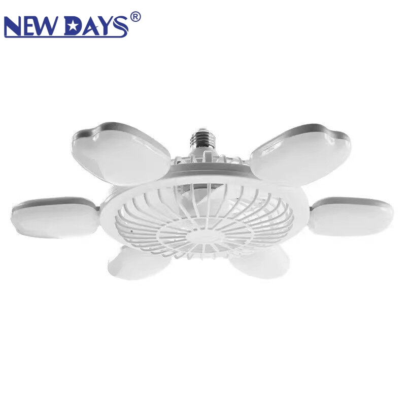NEWDAYS brand's cross-border new led six-blade fan light, E27 screw-top foldable fan light, energy-saving high-brightness remote-controlled dimming lighting ceiling fan