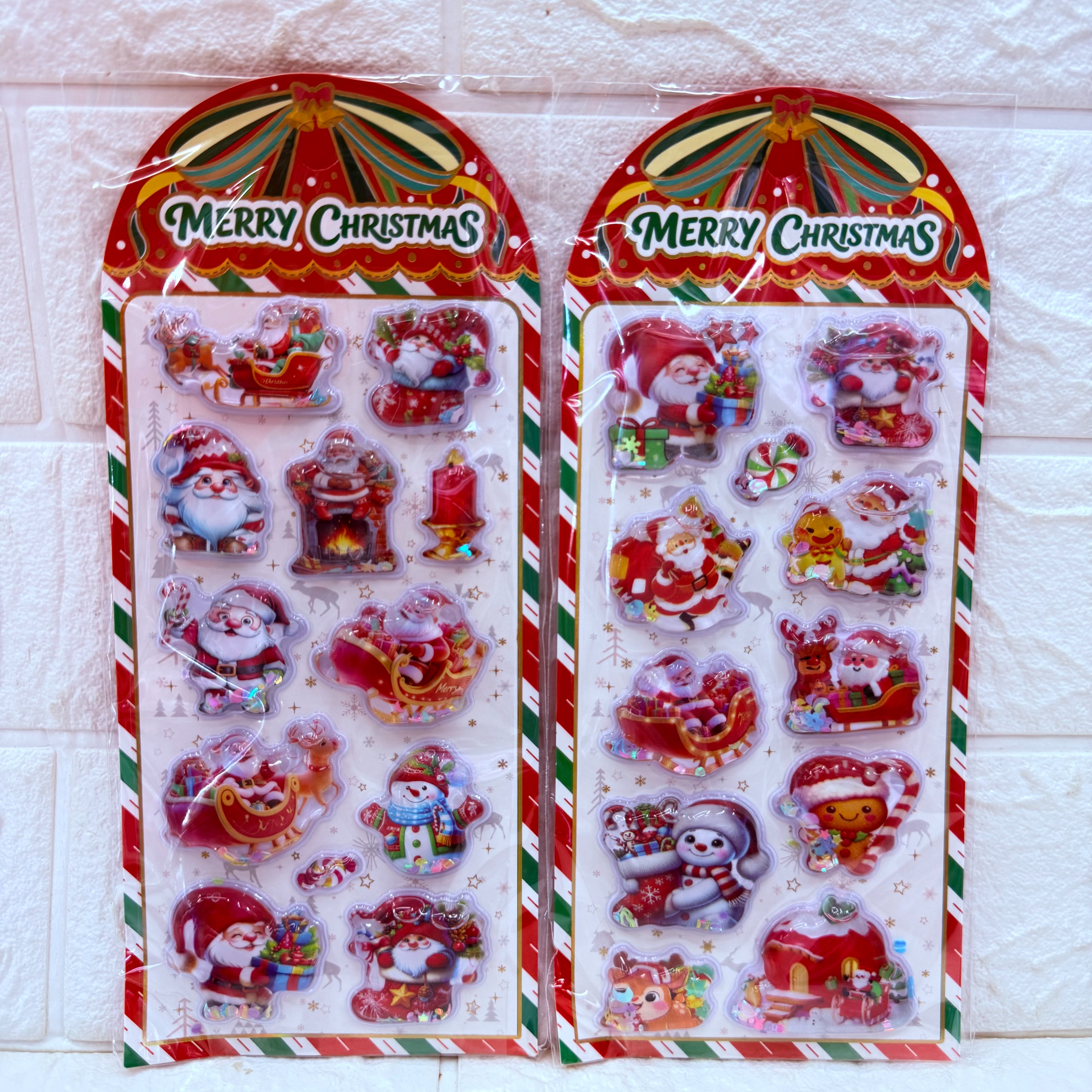 Christmas three-dimensional shaking water sticker, Christmas Shaking Fun Reward decoration sticker, water-filled shaking water sticker Application Scenario