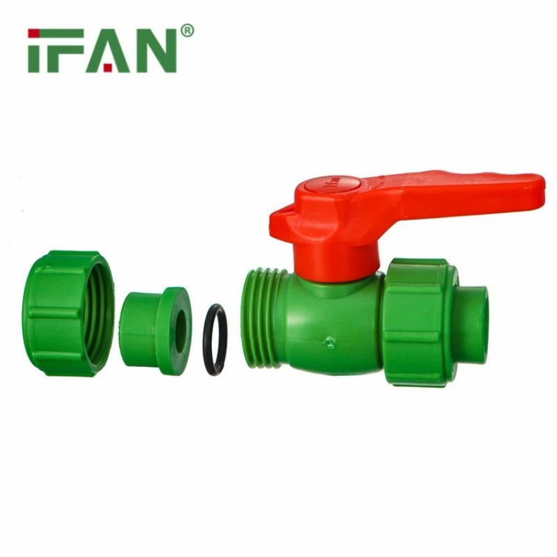 IFAN Green Plastic Double Union Ball Valve