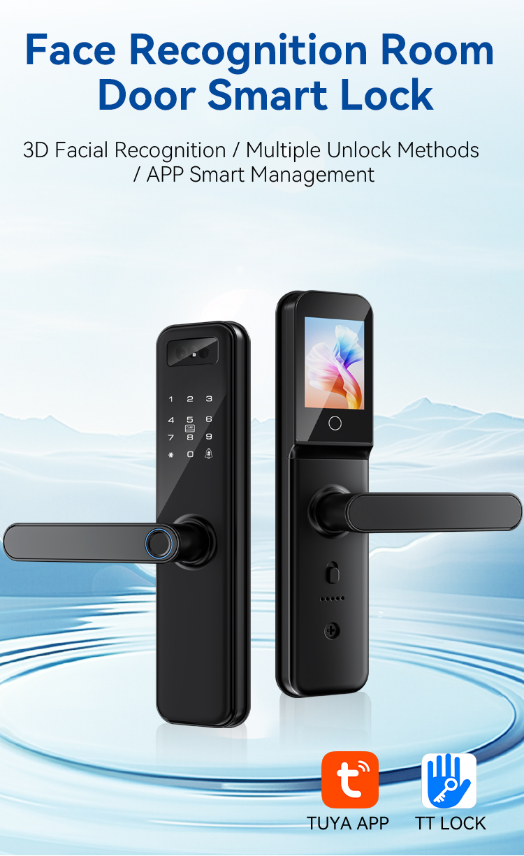 Facial recognition smart door lock, card-swiping smart door lock, remote APP connection and control K0219 pic 1