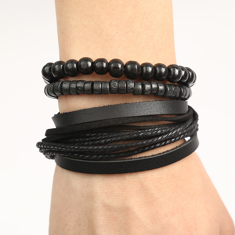 Wholesale of trendy brand retro multi-layer layered bracelet, dark style versatile bracelet, street personality, and the same style of internet-famous jewelry detail image 6