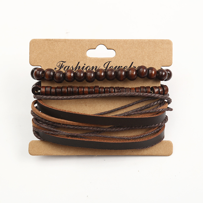 Wholesale of trendy brand retro multi-layer layered bracelet, dark style versatile bracelet, street personality, and the same style of internet-famous jewelry Specification image