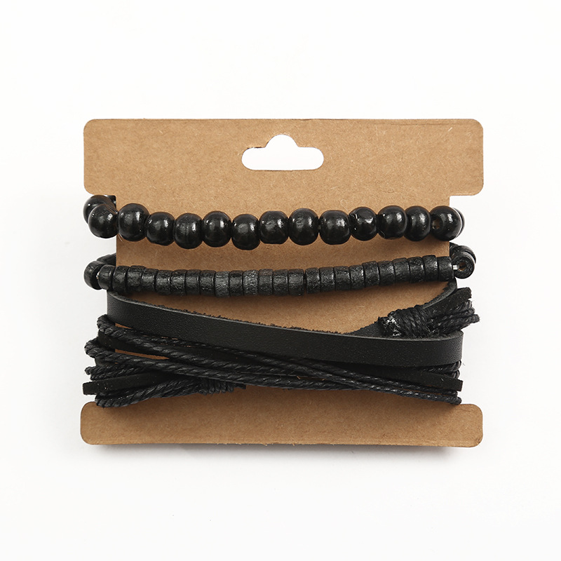 Wholesale of trendy brand retro multi-layer layered bracelet, dark style versatile bracelet, street personality, and the same style of internet-famous jewelry detail image 5