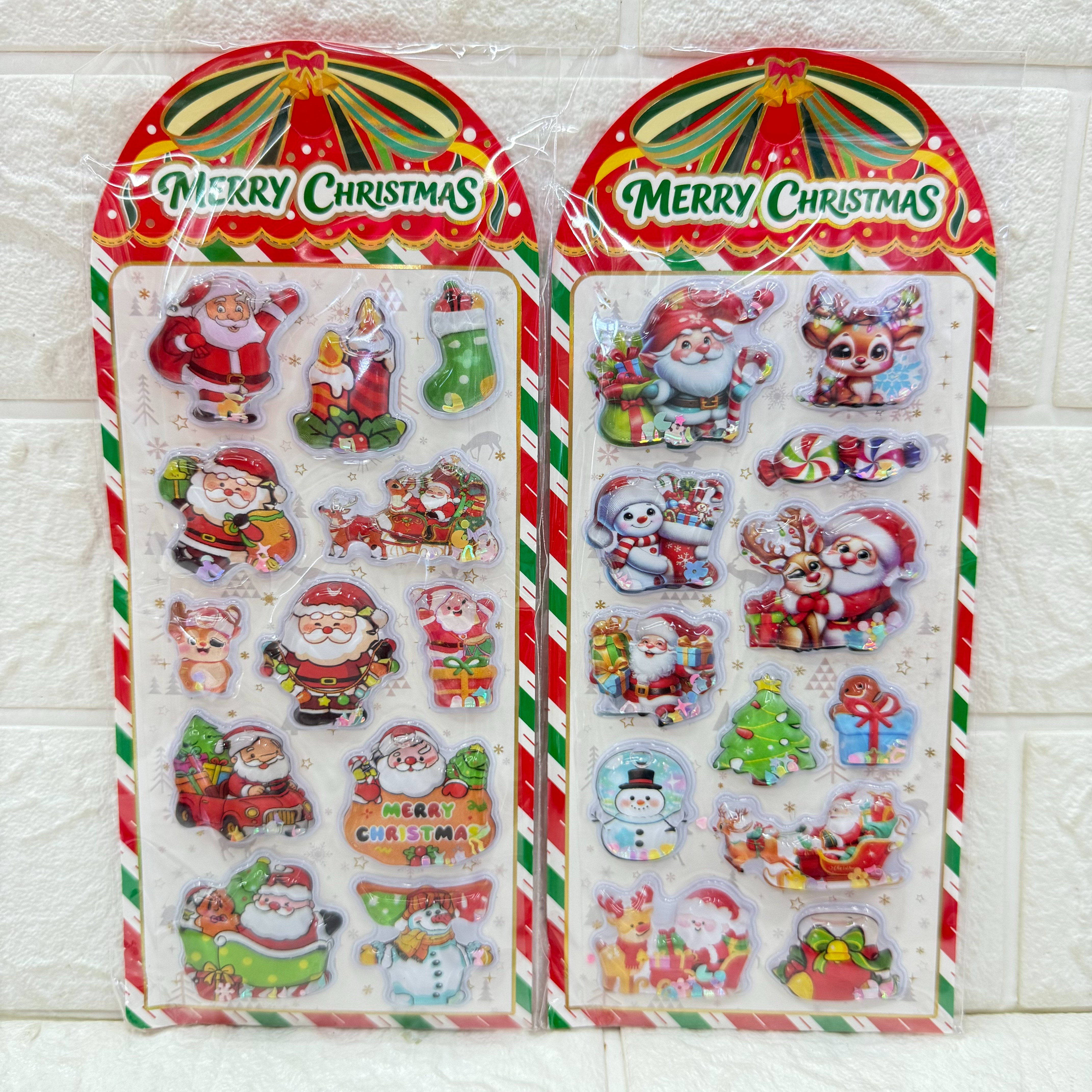 Christmas three-dimensional shaking water sticker, Christmas Shaking Fun Reward decoration sticker, water-filled shaking water sticker