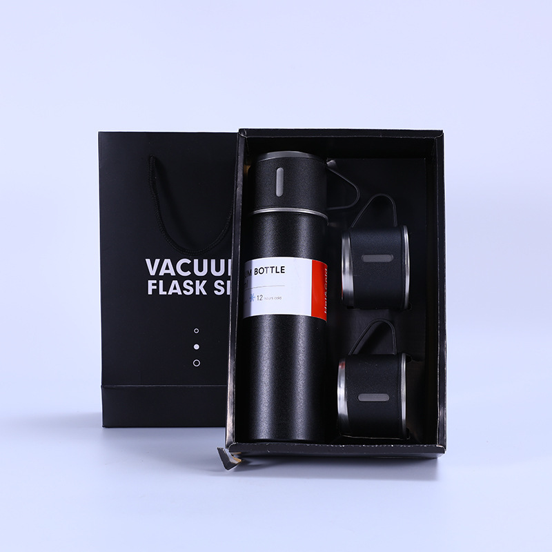 商务不锈钢真空保温杯一杯三盖直身礼品杯便携户外高档礼盒套装详情16