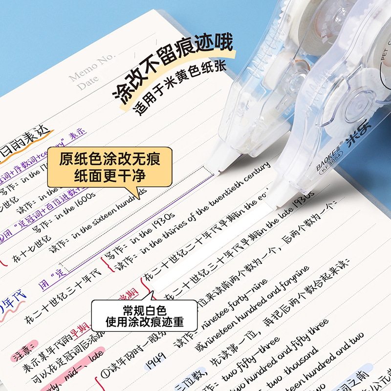 Wholesale of 6-pack transparent correction tape for students, large-capacity correction tape, portable and cute invisible correction tape Specification image