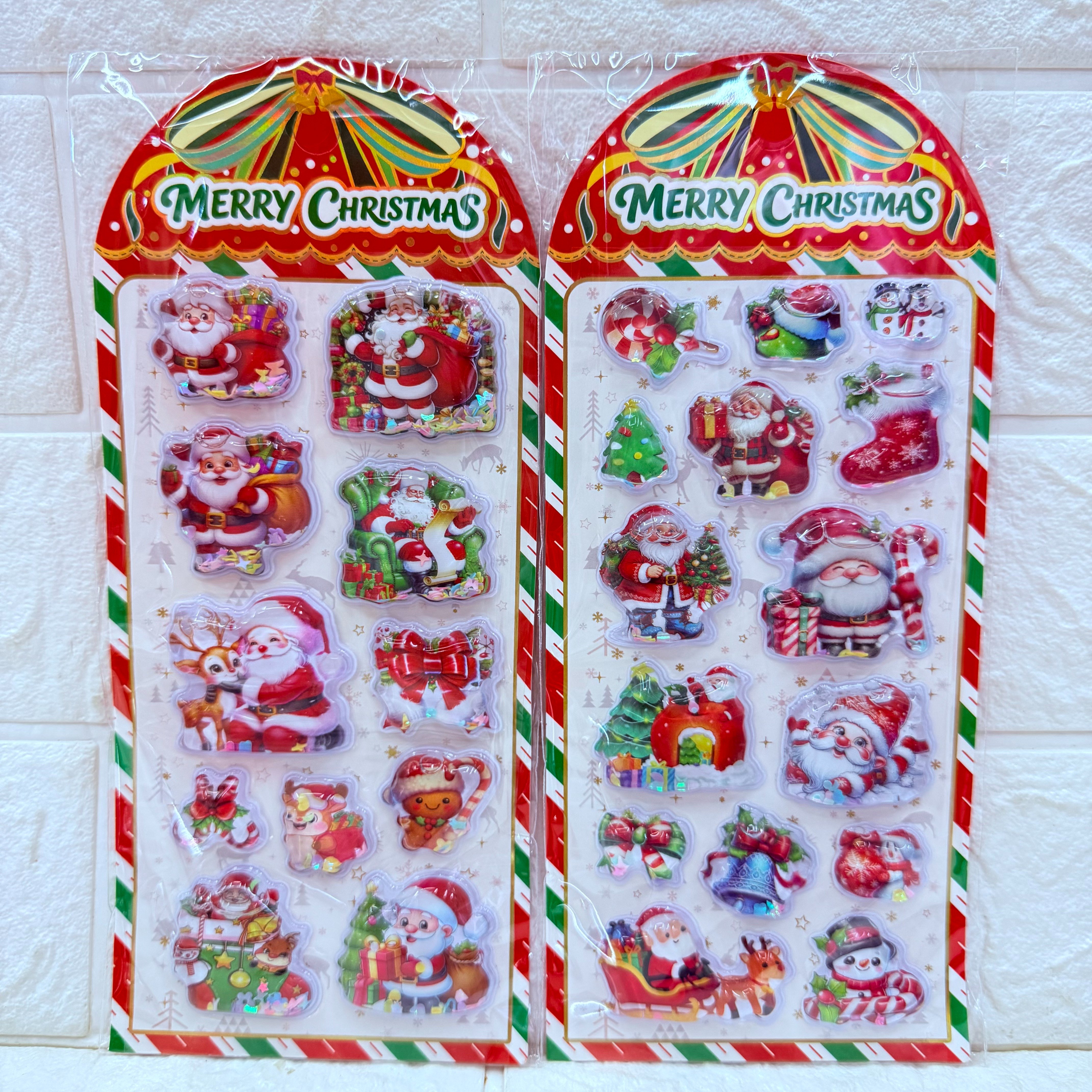 Christmas three-dimensional shaking water sticker, Christmas Shaking Fun Reward decoration sticker, water-filled shaking water sticker details Picture