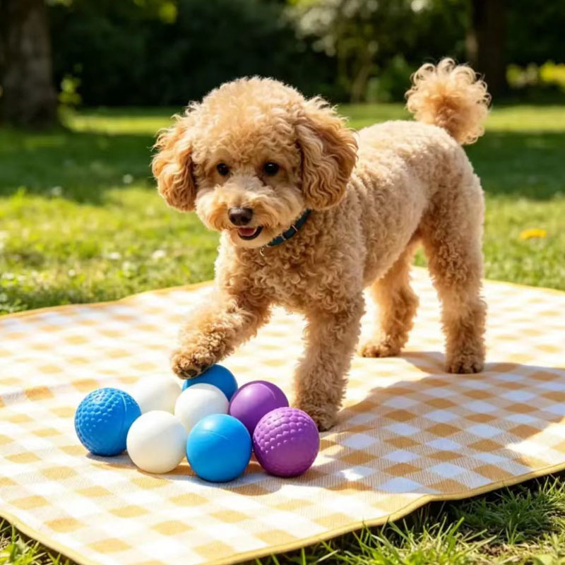 Pet teething toys are specially designed with multi-color silicone balls and wear-resistant rubber elasticity for interactive training of cats and dogs details Picture