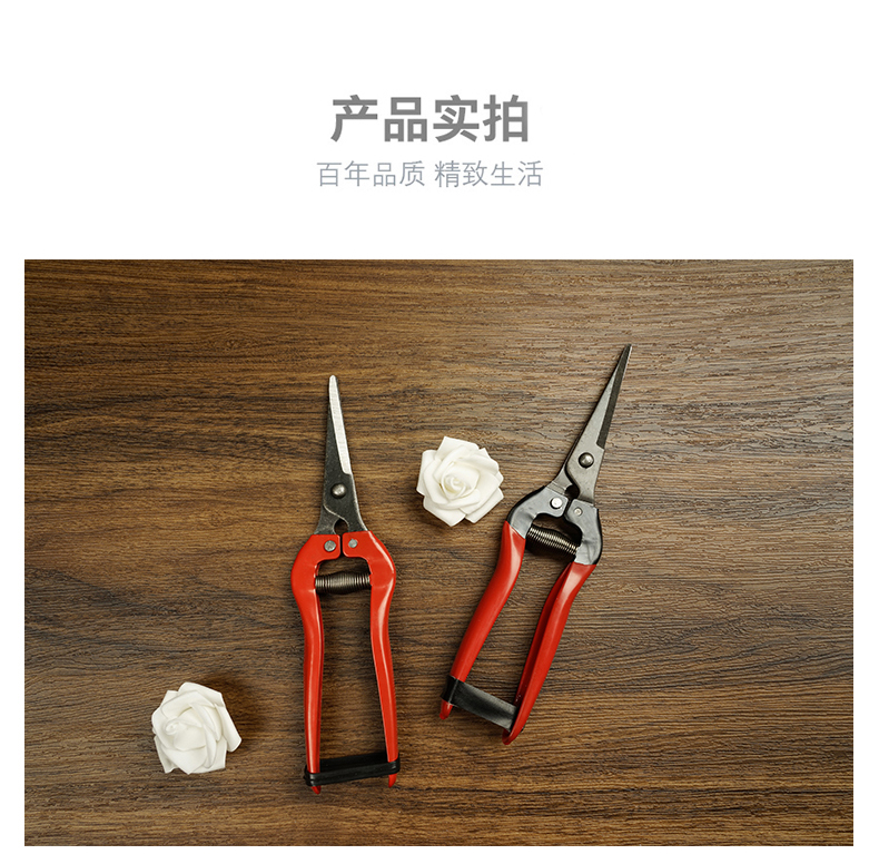 佰世园艺园林修枝剪果树摘果剪省力弹簧细枝剪葡萄蔬果剪园艺剪刀详情8