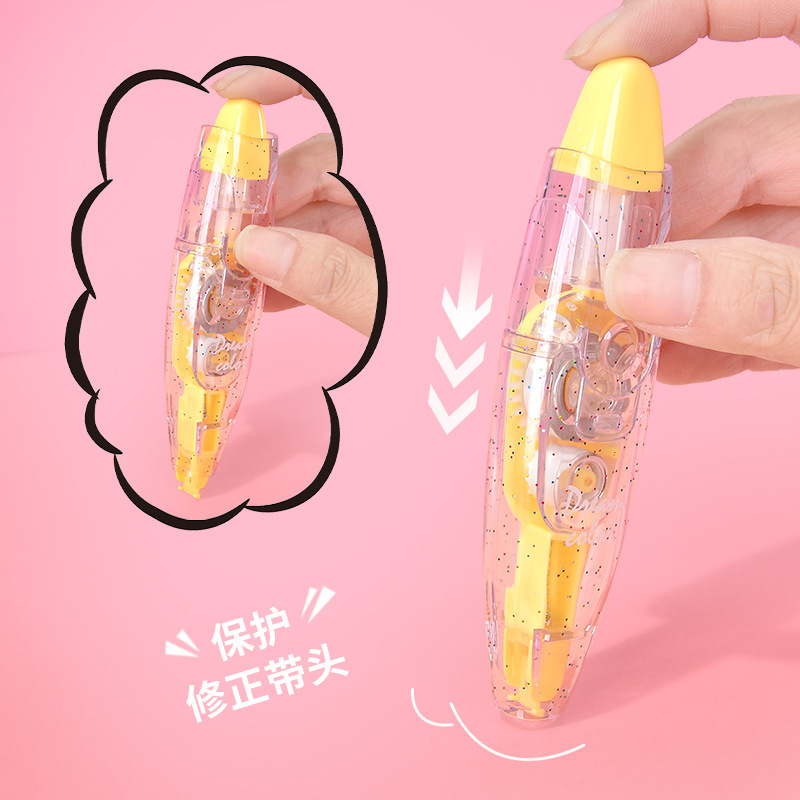 Domini creative push-button correction tape, high appearance level, large capacity, replaceable core, transparent film, primary school student correction tape Application Scenario