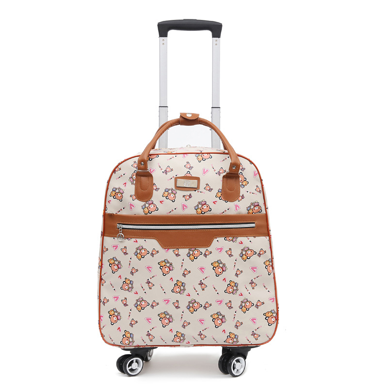 Large-capacity luggage bag, foldable waterproof hand-held travel bag, universal business trip storage, boarding bag, swivel wheel handle bag, 24L Specification image