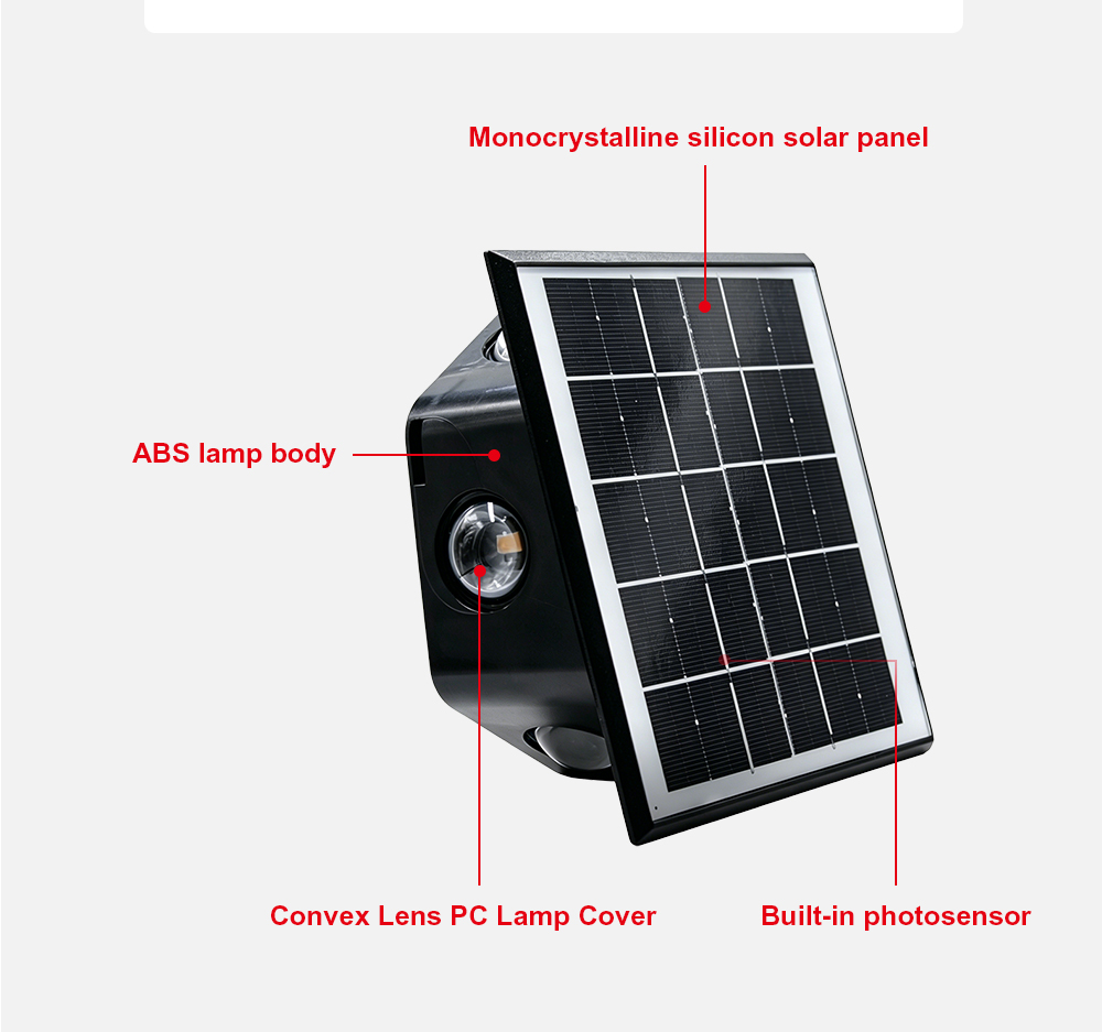 Solar small yellow light courtyard projection lamp with solar panel outdoor solar lamp Item Picture