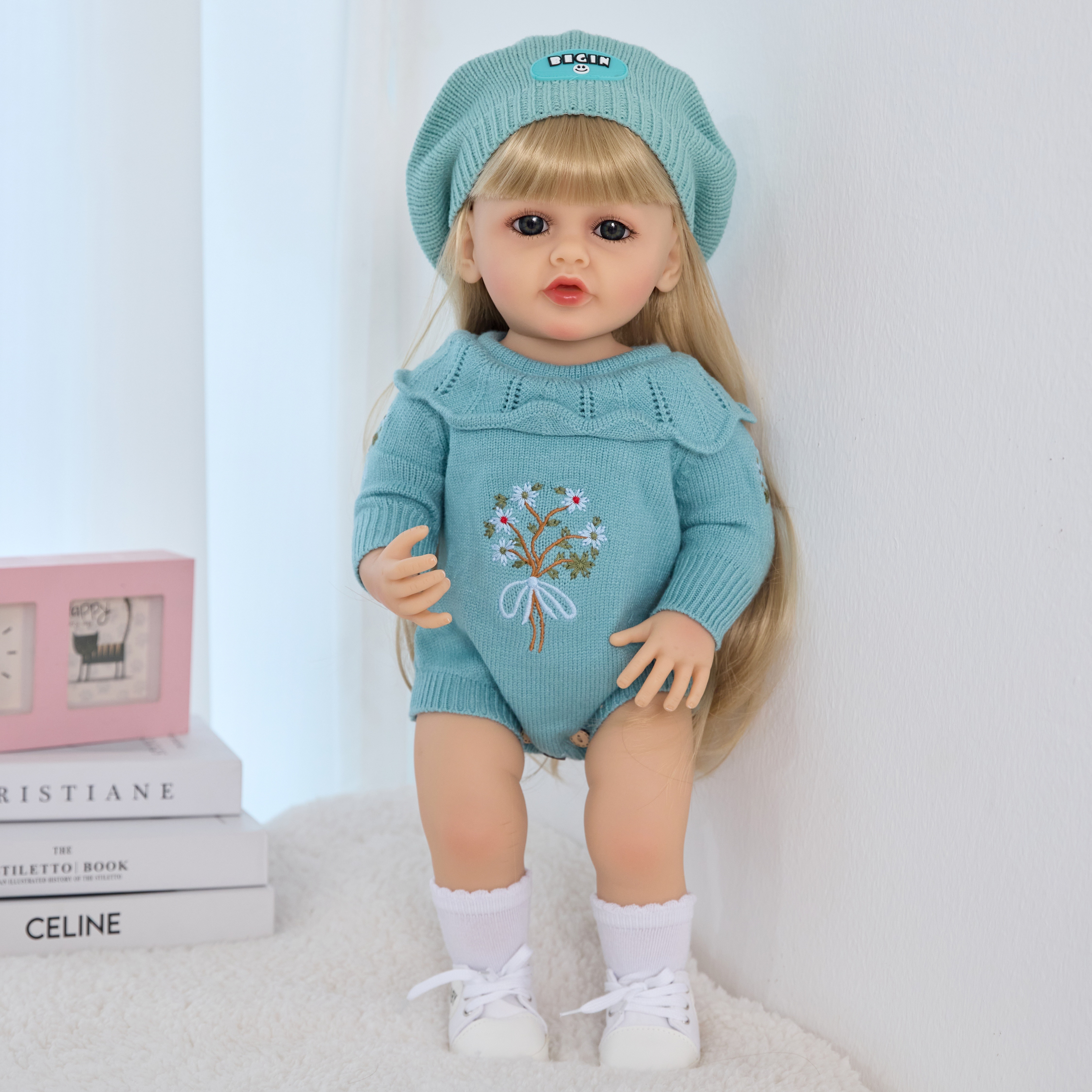 Rebirth Doll, soothing doll, baby doll, 55cm simulation doll, plush doll, children's soft rubber toy gift Specification image