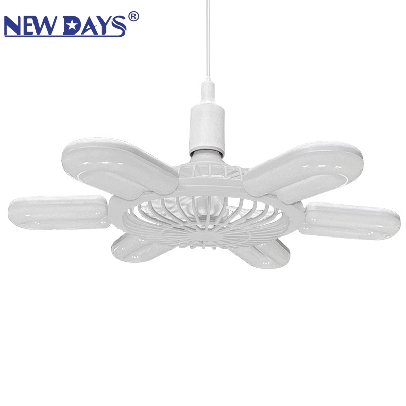 NEWDAYS brand's cross-border new led six-lamp three-blade fan light, E27 screw-top foldable fan light, energy-saving high-brightness remote-controlled dimming lighting ceiling fan