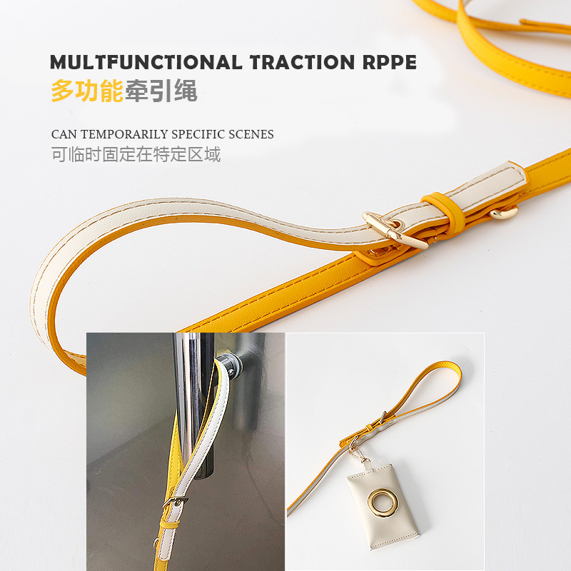 Brown leather collar, heavy diamond pet necklace, Miao silver leather buckle, ethnic ornaments details Picture