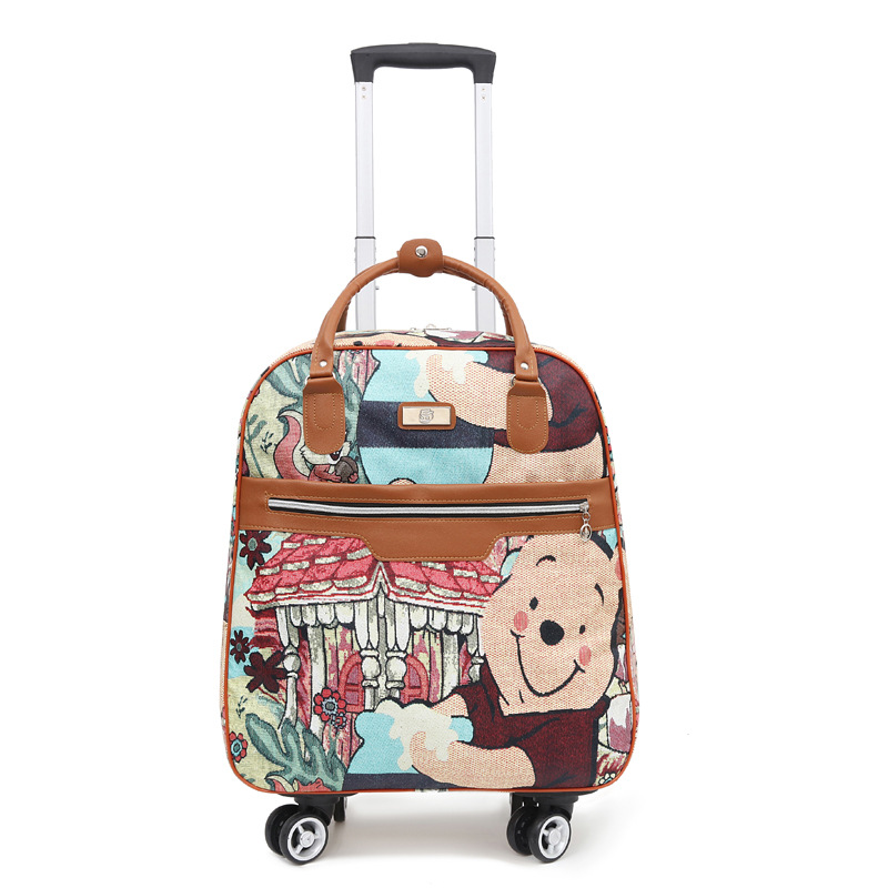 Large-capacity luggage bag, foldable waterproof hand-held travel bag, universal business trip storage, boarding bag, swivel wheel handle bag, 24L Item Picture