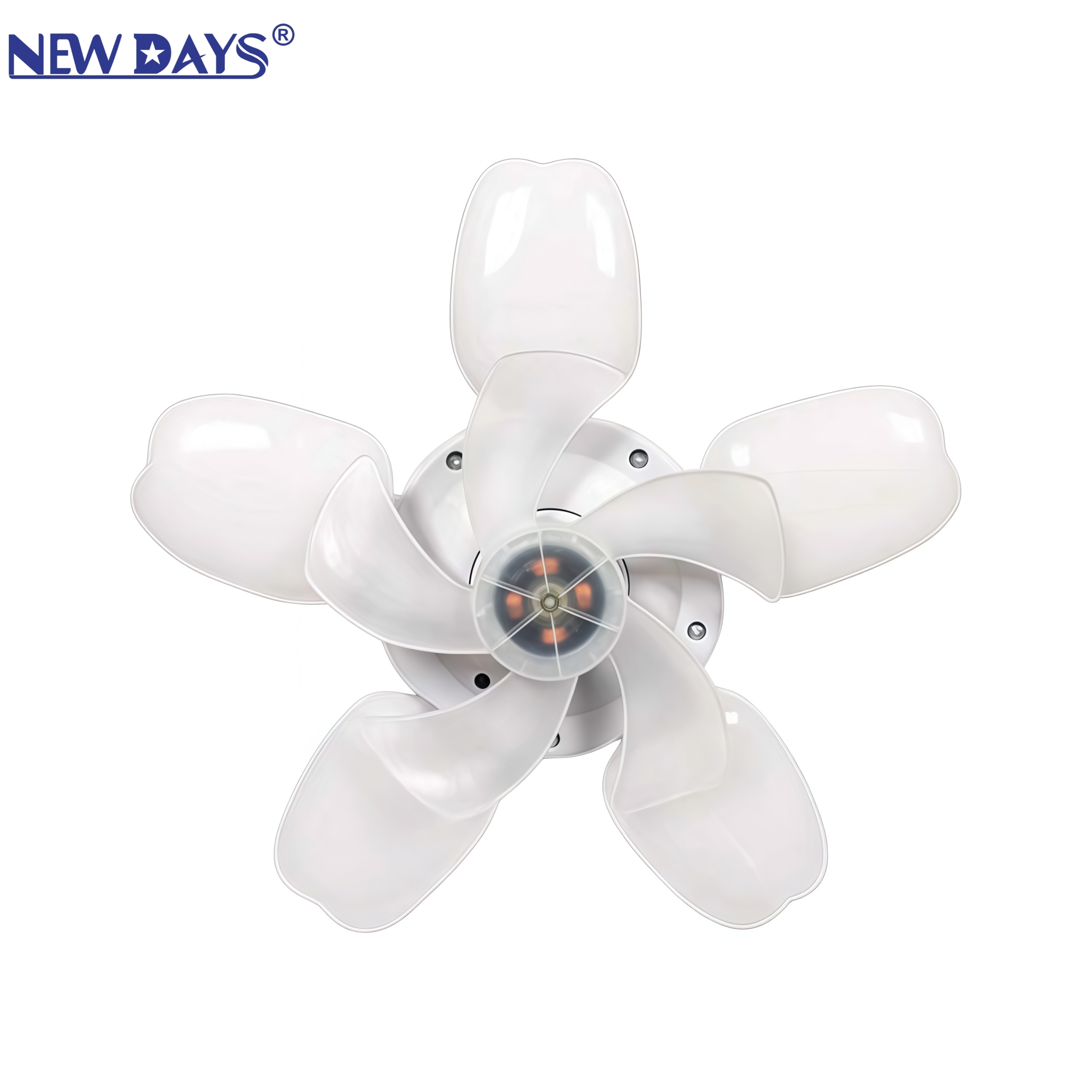 NEWDAYS marca crossover nuevo producto led cinco luces de ventilador, E27 tornillo plegable luz de ventilador silencioso, ahorro de energía resaltado control remoto dimmer iluminación ventilador de techo