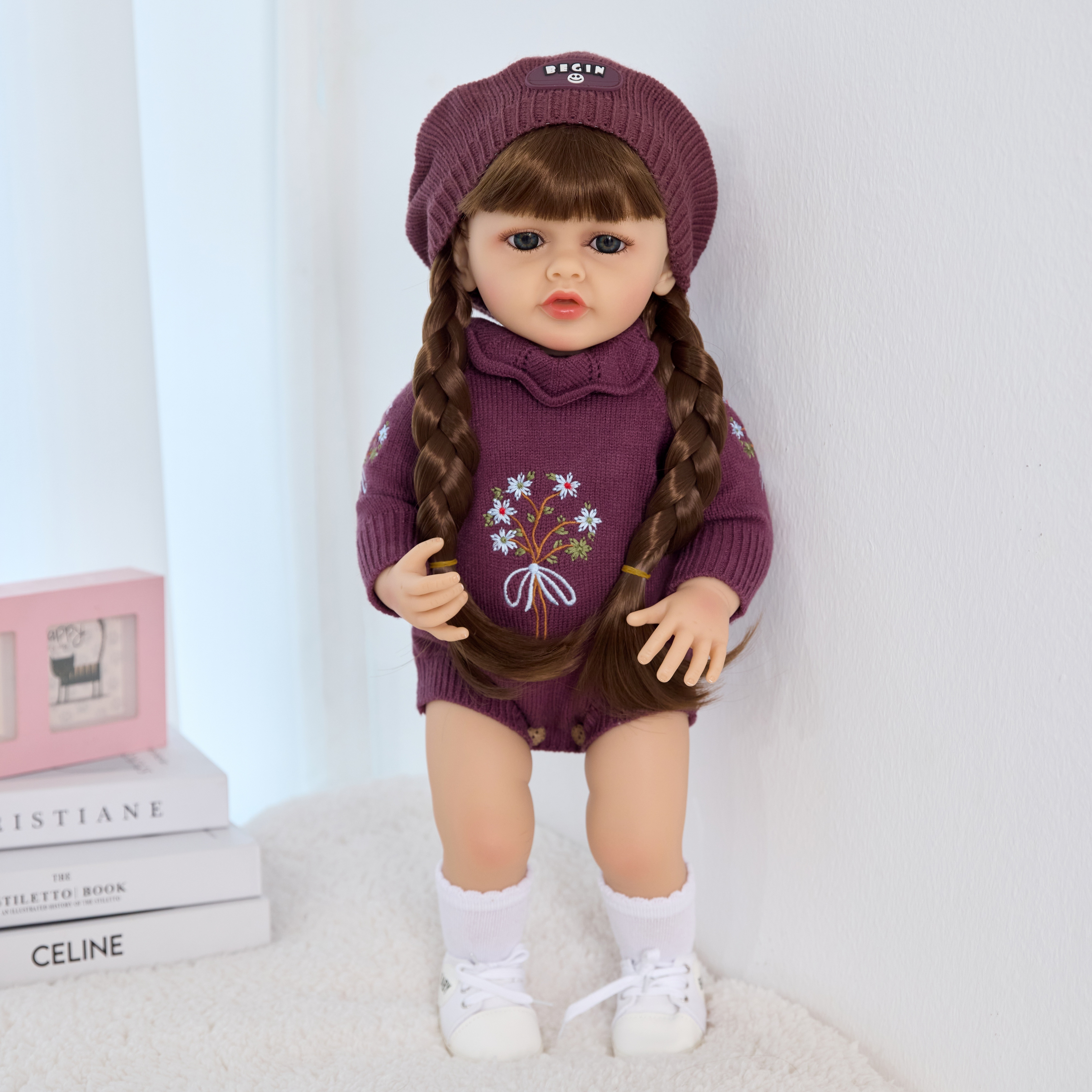 Rebirth Doll, soothing doll, baby doll, 55cm simulation doll, plush doll, children's soft rubber toy gift details Picture