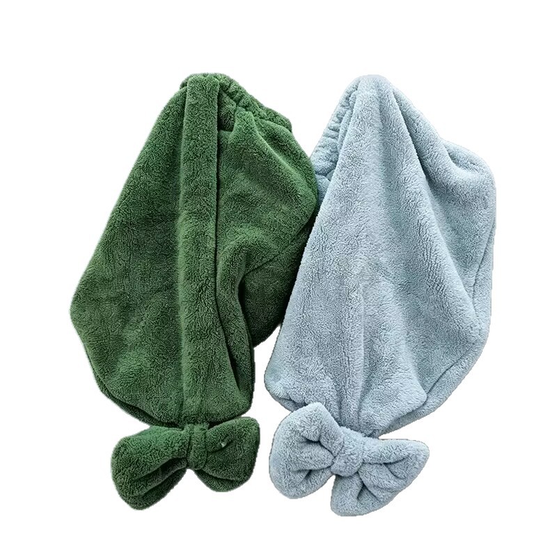 Futian coral velvet dry hair cap, water-absorbing bow, princess headscarf, ladies' bathing and hair drying, soft and non-shedding Item Picture