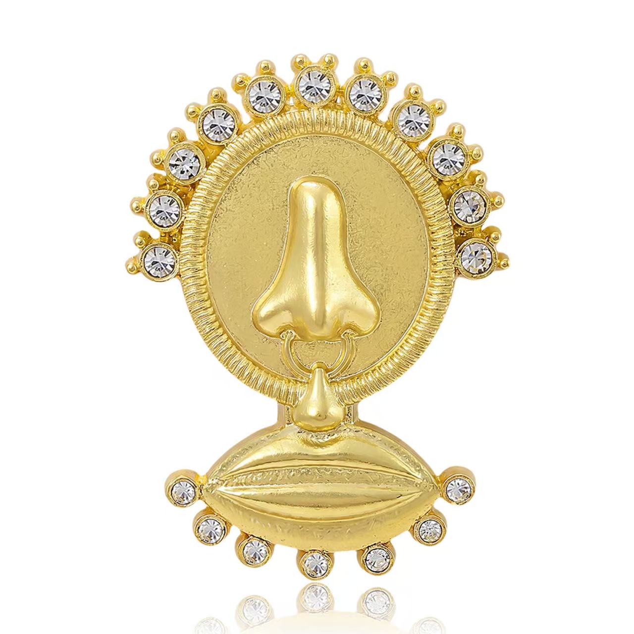 Personalidad diseño sentido yakin nariz boca broche traje abrigos ropa versátil accesorios corpete