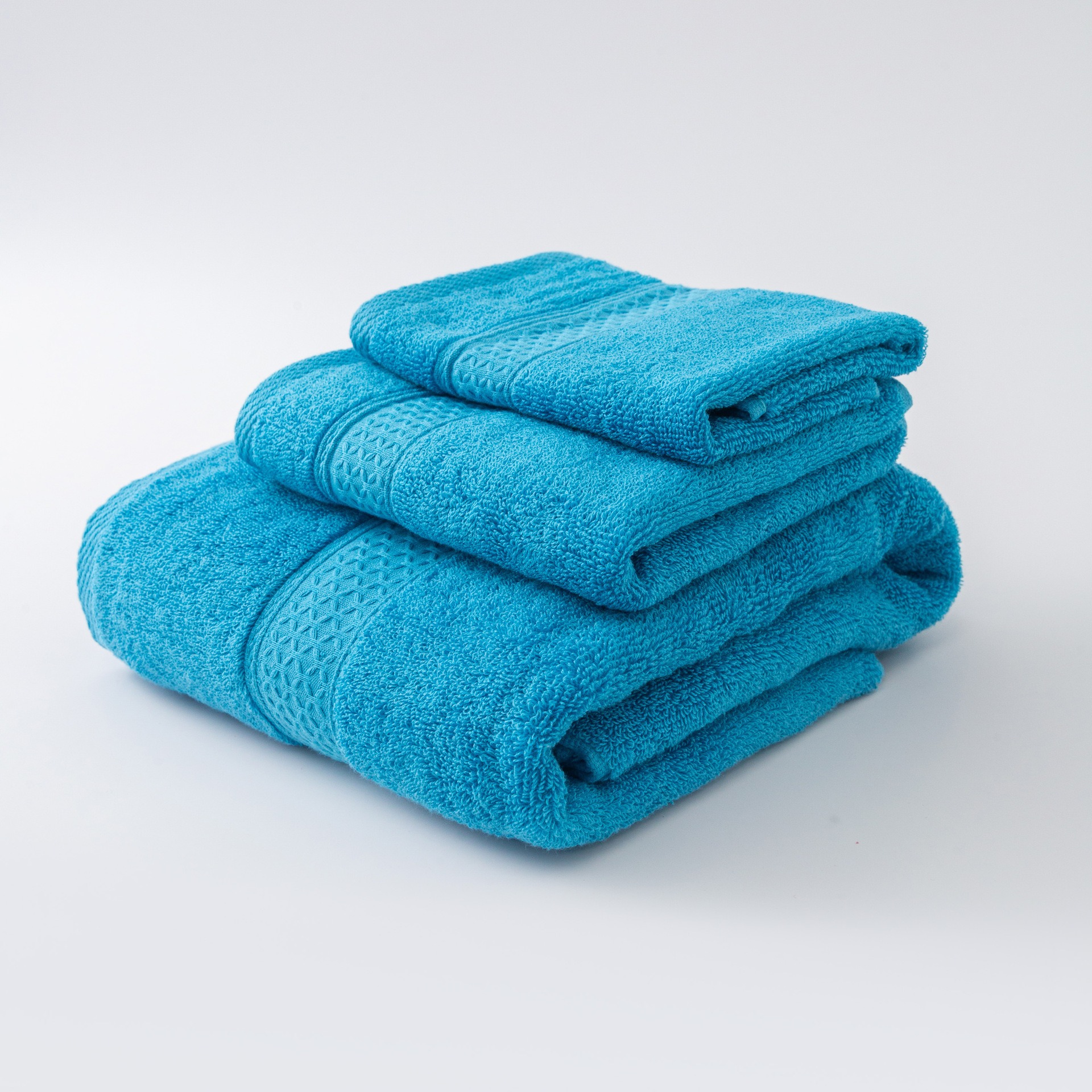 Futian set cotton absorbent bath towel, towel square towel, LOGO embroidery, three-piece set for export, in stock, available in custom sizes, cross-border Specification image