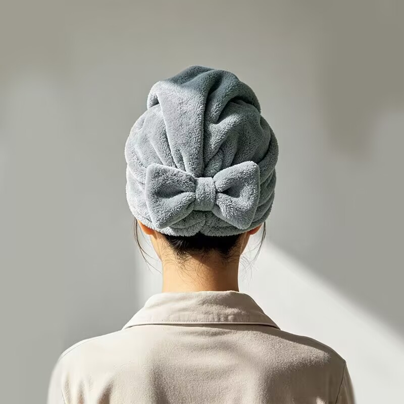 Futian coral velvet dry hair cap, water-absorbing bow, princess headscarf, ladies' bathing and hair drying, soft and non-shedding