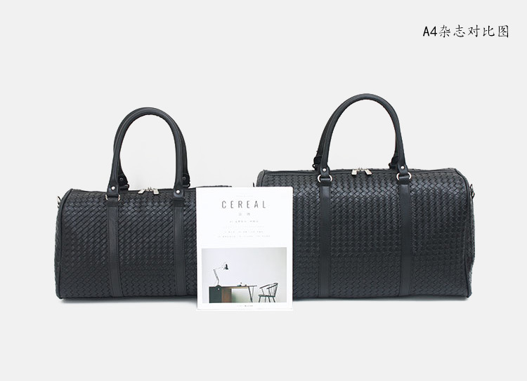 Woven hand-held travel bag, large-capacity single-shoulder luggage bag, travel bag, black business trip bag Application Scenario