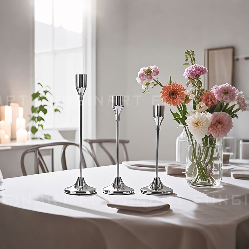 Nordic copper-plated candlestick, European birthday romantic candlelight dinner, wedding props, wedding ornaments, dining table, candlestick detail image 7