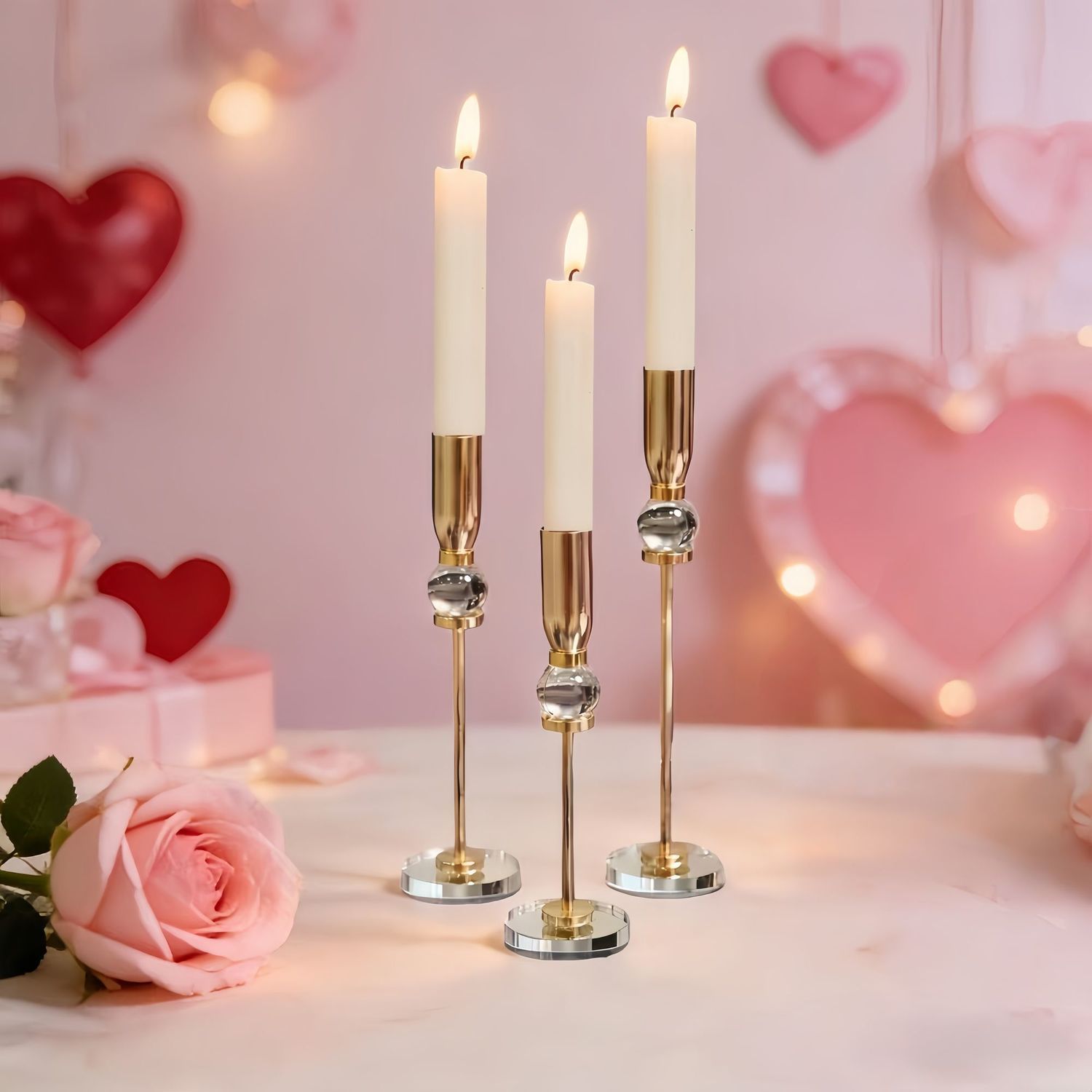 European and Nordic modern romantic transparent crystal candlestick dining table, wedding props, wedding candlelight dinner ornaments detail image 6