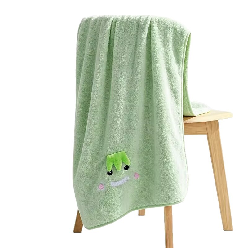 Futian coral fleece bath towel, cute animal large towel, absorbent, soft and non-shedding, student dormitory, home bathing Item Picture