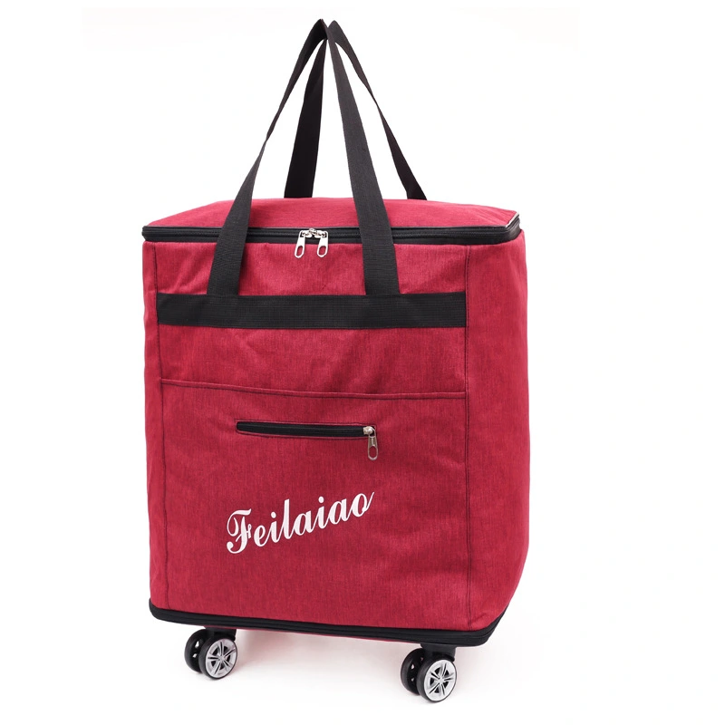 Hand-held travel bag, swivel wheel luggage bag, double-shoulder foldable large-capacity travel storage bag with wheels detail image 6