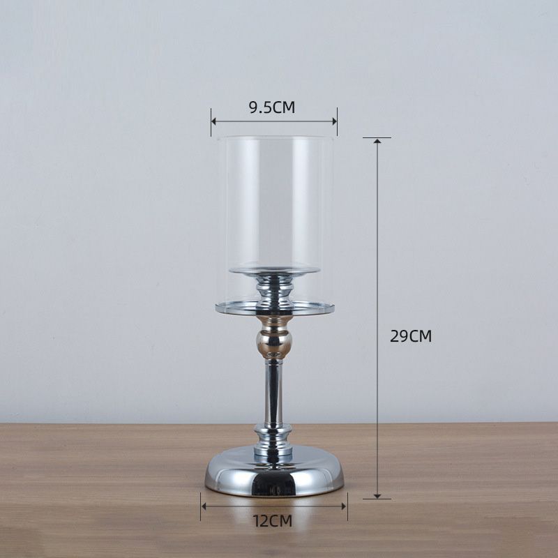 French high-end wedding style, light luxury, retro glass, silver candlestick, romantic dinner decoration, birthday and anniversary gift detail image 17