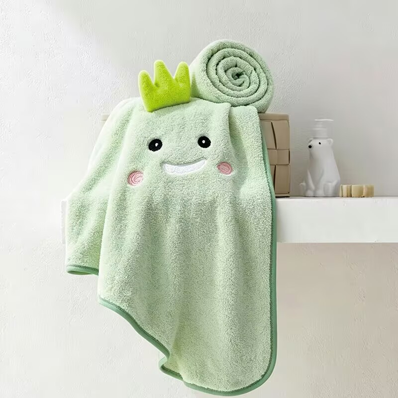 Futian coral fleece bath towel, cute animal large towel, absorbent, soft and non-shedding, student dormitory, home bathing