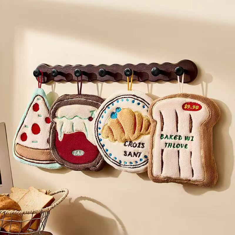 Toast, pizza, bread, hand towel