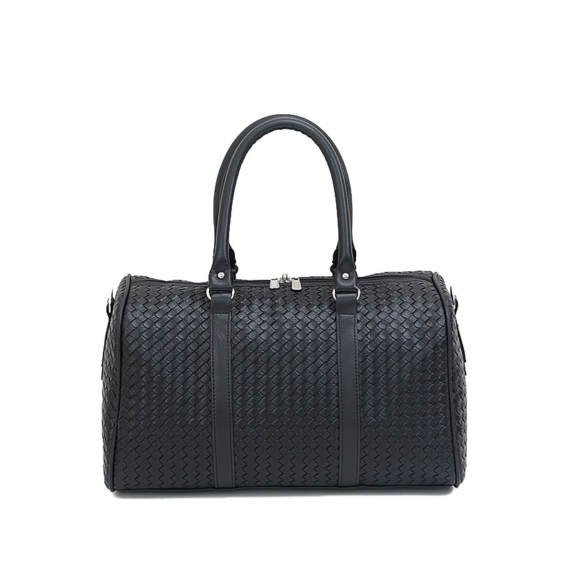 Woven hand-held travel bag, large-capacity single-shoulder luggage bag, travel bag, black business trip bag