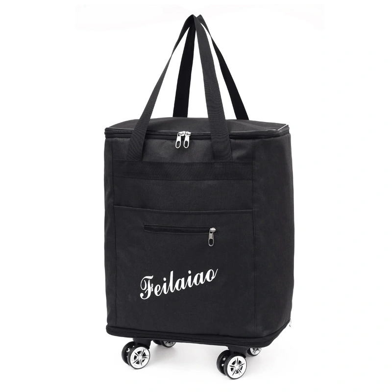 Hand-held travel bag, swivel wheel luggage bag, double-shoulder foldable large-capacity travel storage bag with wheels detail image 8