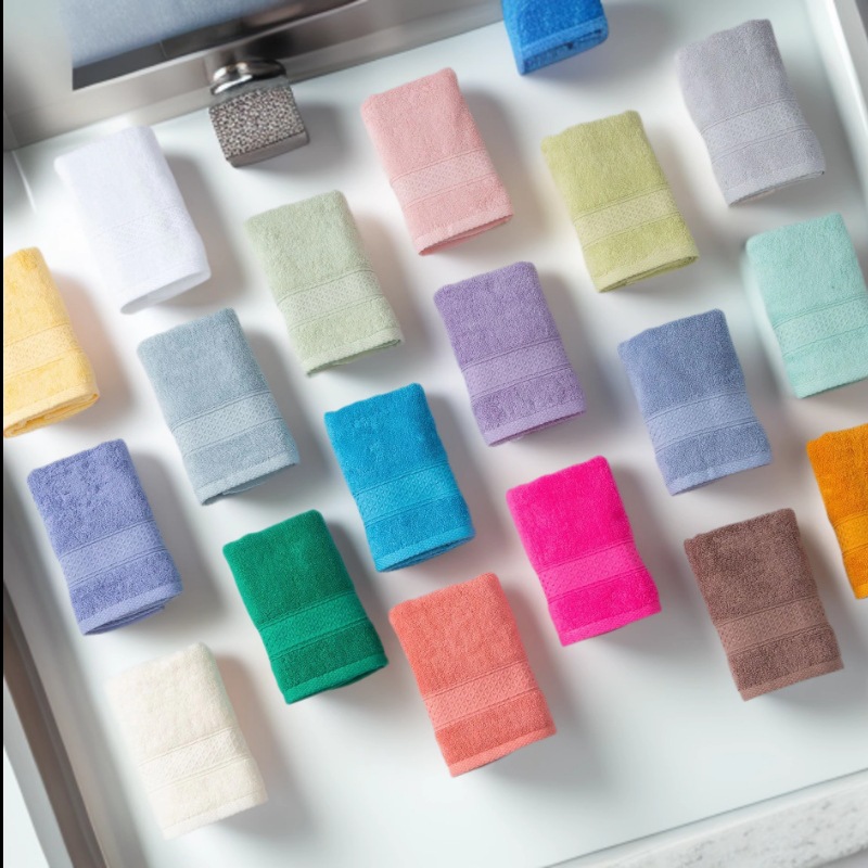 Futian set cotton absorbent bath towel, towel square towel, LOGO embroidery, three-piece set for export, in stock, available in custom sizes, cross-border