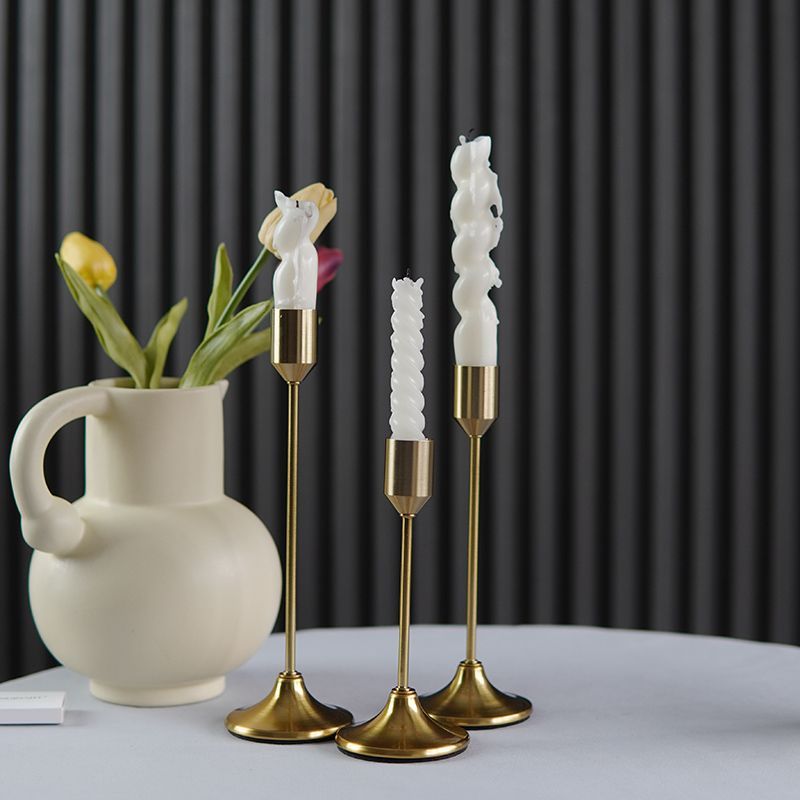 Nordic copper-plated candlestick, European birthday romantic candlelight dinner, wedding props, wedding ornaments, dining table, candlestick detail image 12
