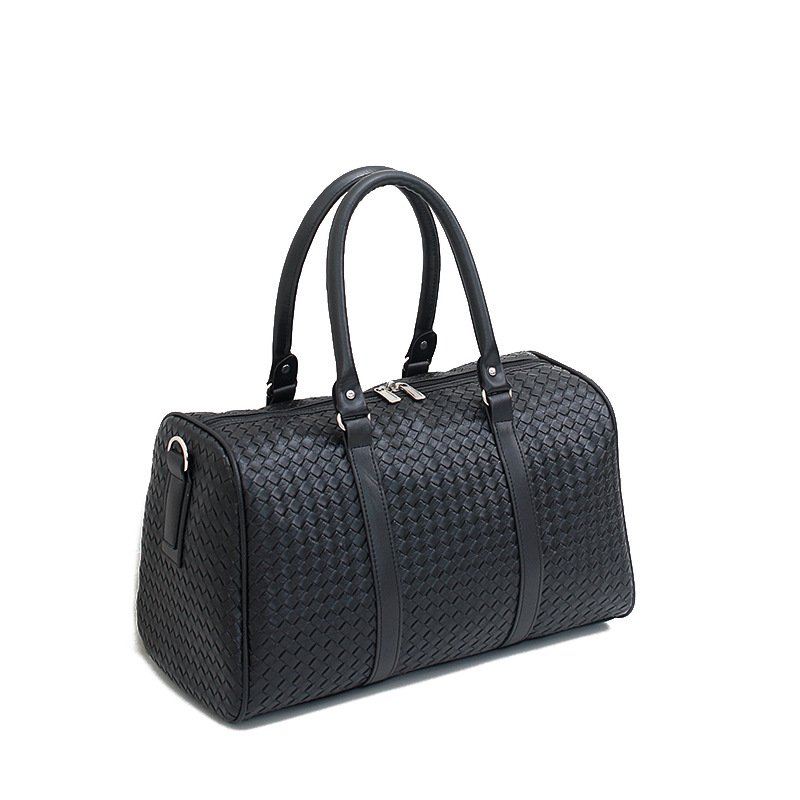 Woven hand-held travel bag, large-capacity single-shoulder luggage bag, travel bag, black business trip bag details Picture