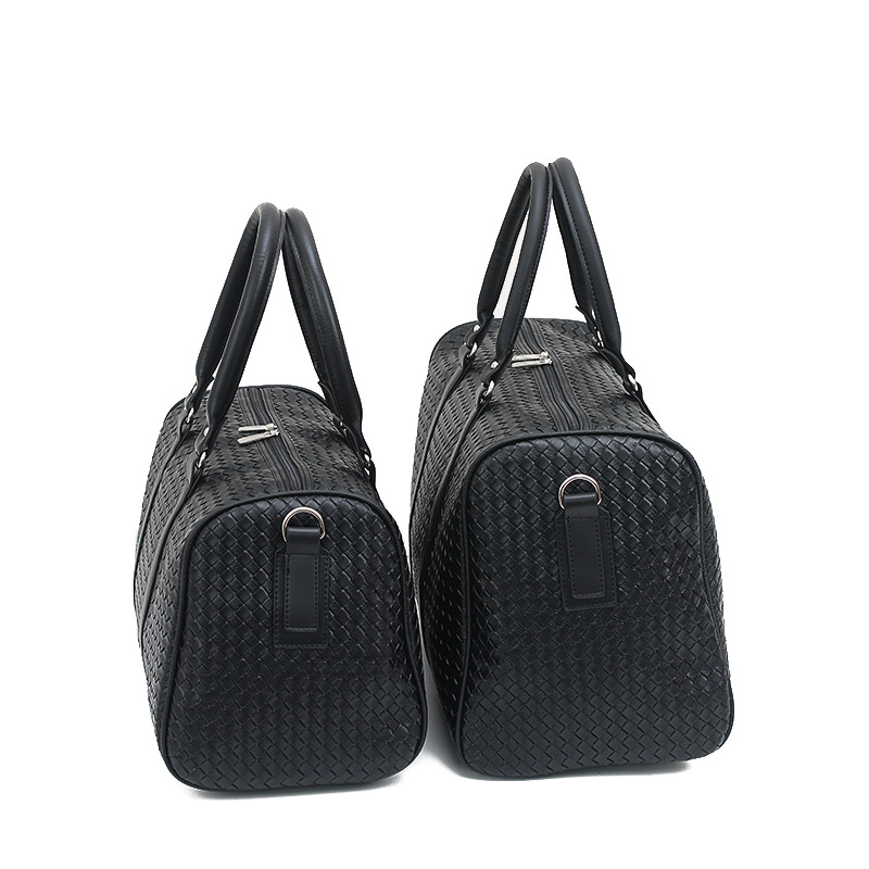 Woven hand-held travel bag, large-capacity single-shoulder luggage bag, travel bag, black business trip bag Specification image