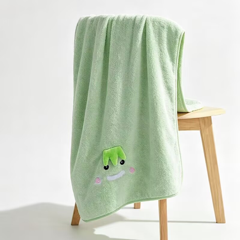Futian coral fleece bath towel, cute animal large towel, absorbent, soft and non-shedding, student dormitory, home bathing Specification image