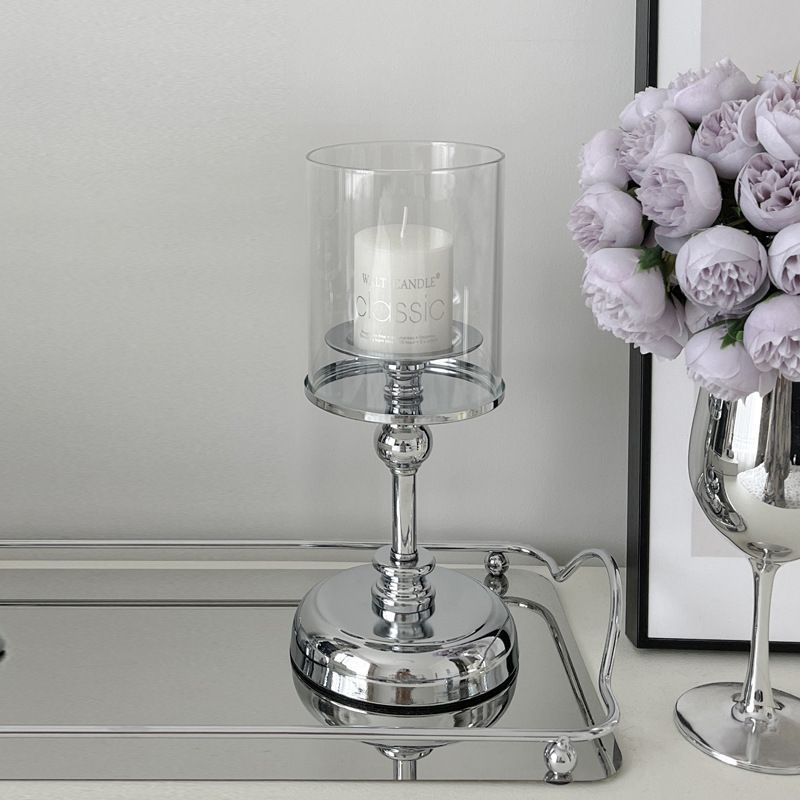 French high-end wedding style, light luxury, retro glass, silver candlestick, romantic dinner decoration, birthday and anniversary gift detail image 14