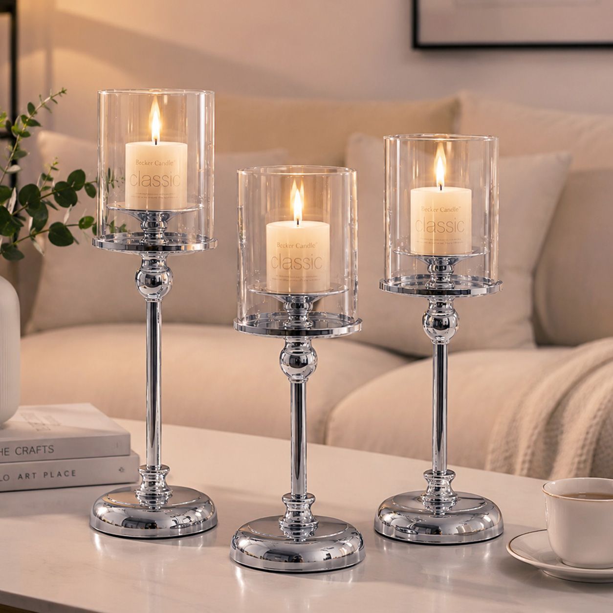 French high-end wedding style, light luxury, retro glass, silver candlestick, romantic dinner decoration, birthday and anniversary gift detail image 3
