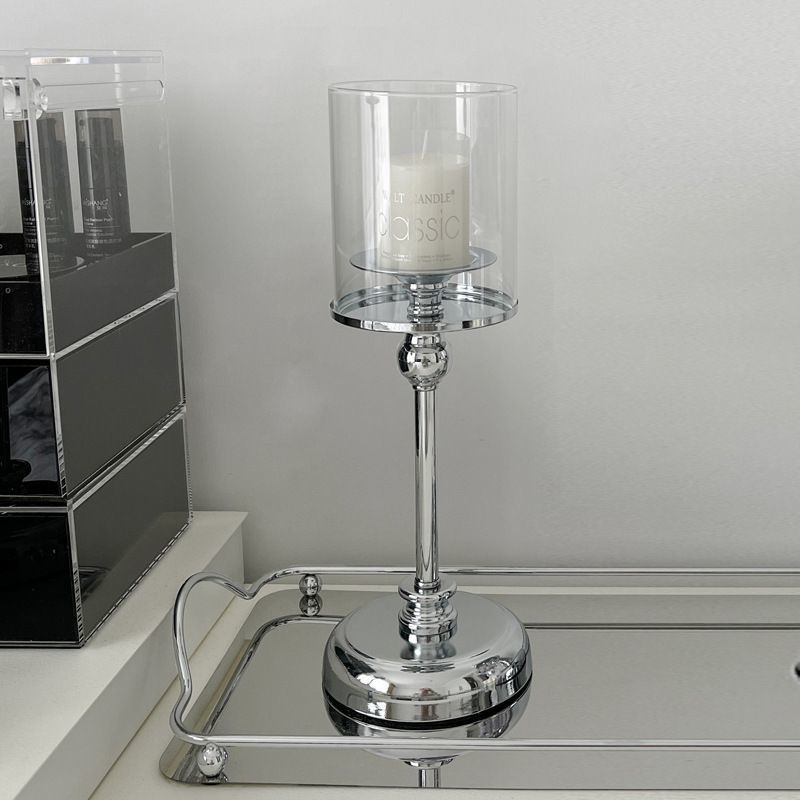 French high-end wedding style, light luxury, retro glass, silver candlestick, romantic dinner decoration, birthday and anniversary gift detail image 12