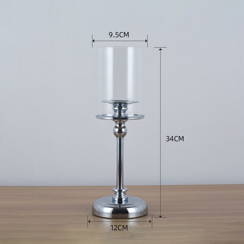 French high-end wedding style, light luxury, retro glass, silver candlestick, romantic dinner decoration, birthday and anniversary gift detail image 16
