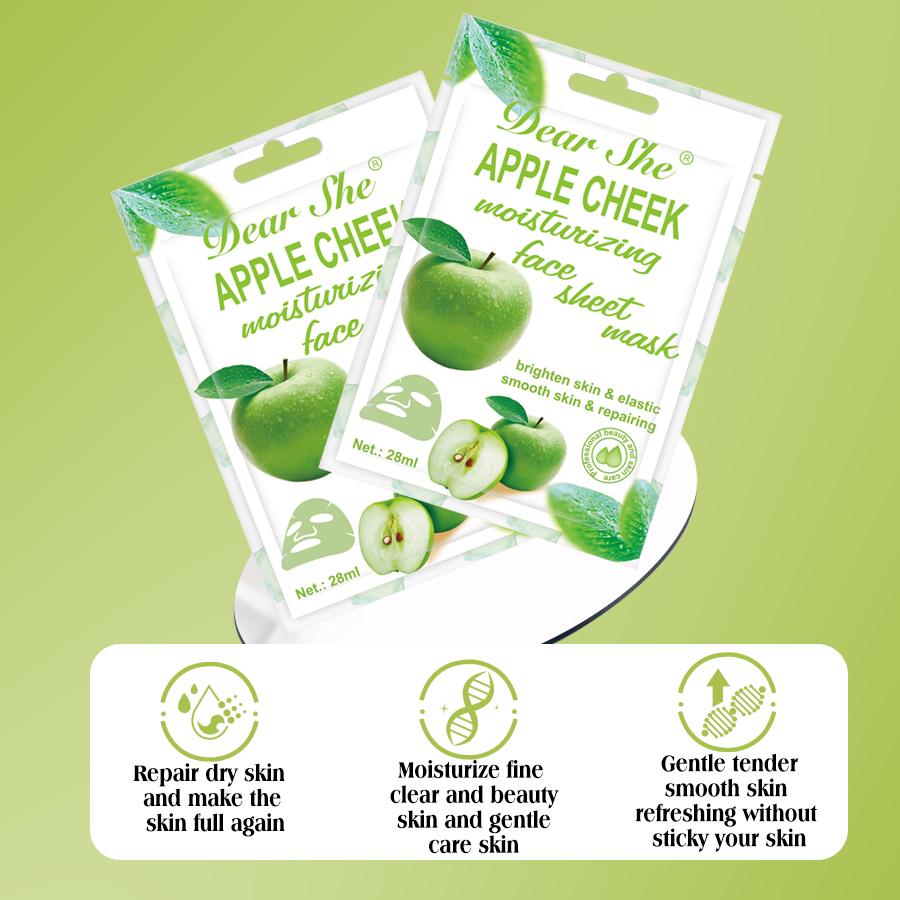 DEAR SHE Fruit Apple Moisturizing and Soothing Mask Cross-border Genuine Factory Direct Sales Specification image